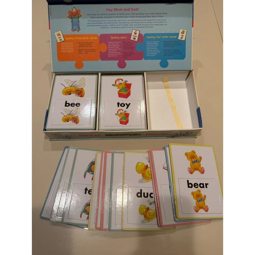 Spicebox I Can Spell Educational Puzzle Set Kids Learning 3 & 4 Letter Words